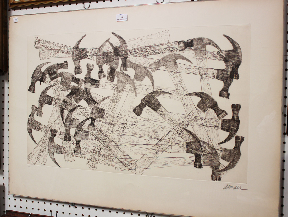 Arman - Hammers, etching, signed and editioned 1/100 in pencil, sheet size approx 63cm x 91cm.