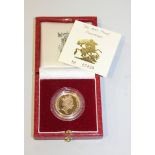 An Elizabeth II proof sovereign 1985, with certificate and case.