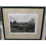 Graham Evernden - 'Village End', colour aquatint, signed, titled and editioned 115/200 in pencil,