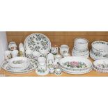 A large collection of Portmeirion Botanic Garden pattern tableware, including serving dishes, bowls,
