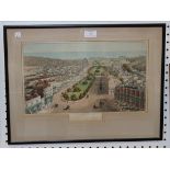After Bruce - 'Birds eye View of Brighton', early 19th Century colour aquatint, approx 24cm x