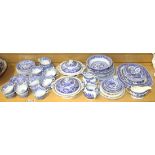 A collection of blue and white tea and dinner wares, including Copeland 'Spodes Italian' pattern