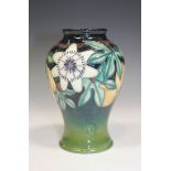 A Moorcroft Pottery Passion Fruit pattern vase, designed by Rachel Bishop, circa 1999, impressed and