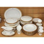 A Royal Worcester 'Ambassador' pattern part service, comprising an oval platter, two tureens and