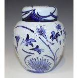 A Moorcroft Pottery ginger jar and cover, circa 2002, decorated in Florian style, probably