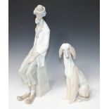 A Lladro porcelain model of a seated Afghan hound, No. 1069, and a Lladro porcelain figure Clown