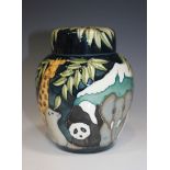 A Moorcroft Pottery Collectors Club Noah's Ark pattern ginger jar and cover, circa 1996, designed by