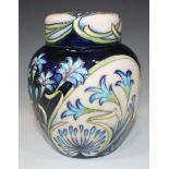 A Moorcroft Pottery Midnight Blue pattern ginger jar and cover, circa 2002, designed by Philip