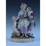 A large Meissen porcelain figure group The Decisive Choice, late 19th Century, modelled after