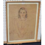 Gerik - Portrait of a Seated Young Girl, pastel, signed and dated 1965, approx 61cm x 44cm.