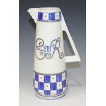 A Crown Ducal Charlotte Rhead pottery commemorative jug, dated 1937, of tapered cylindrical form