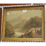 19th Century British School - Figures in Highland Landscapes, a pair of watercolours, each approx