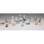 A collection of eighteen Wade Whimsies, including the British character set, comprising Pearly King,