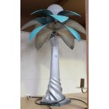 A 20th Century table lamp in the form of a palm tree, height approx 80cm, together with a pair of