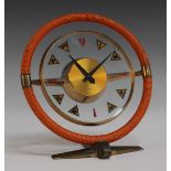 A rare Jaeger-LeCoultre novelty desk timepiece in the form of a steering wheel with eight day