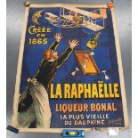 After F. Rosetti - Advertising Poster for Liqueur Bonal with an early Aeroplane, early 20th