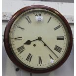 A late 19th Century mahogany cased circular wall clock, with brass two train movement striking on