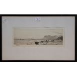 William Lionel Wyllie - Hauling in the Nets, Whitby, early 20th Century monochrome etching, signed