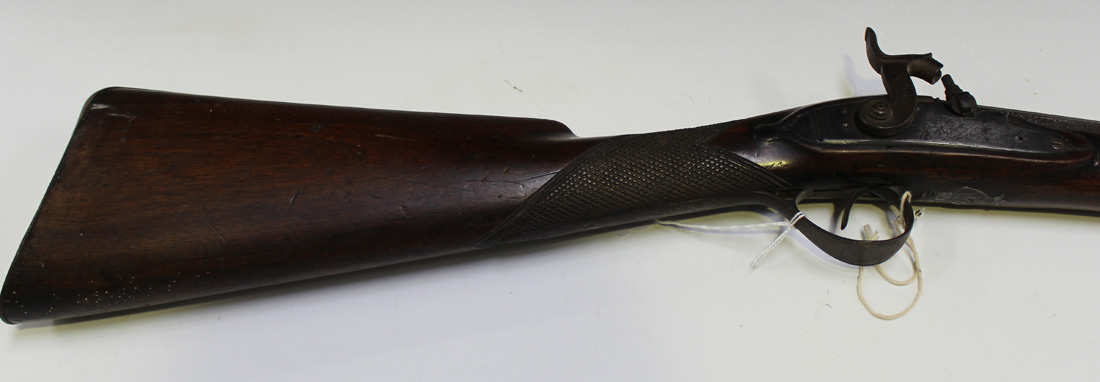 A 26 bore single barrelled percussion sporting gun by Chatfield? (indistinct), converted from - Image 2 of 3