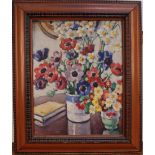 Late 19th/early 20th Century Continental School - Still Life Study of Anemones and Narcissi, oil