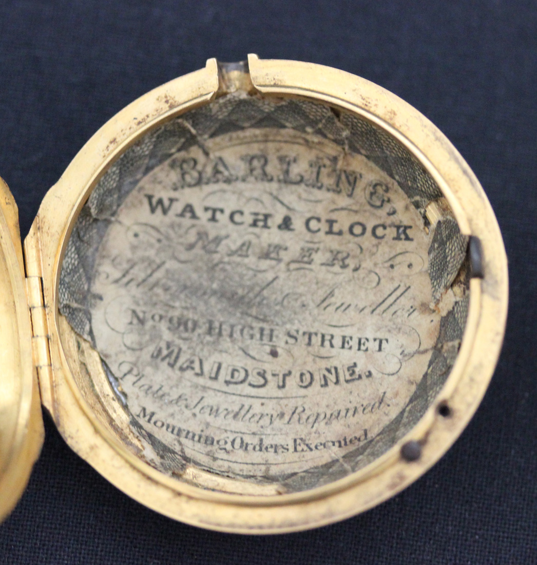 A gold and enamelled twin cased keywind open-faced pocket watch, the gilt fusee movement with a - Image 3 of 9