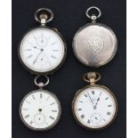 A silver keywind hunting cased gentleman's pocket watch, the gilt fusee movement with a lever