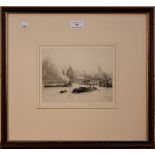 Rowland Langmaid - 'St Paul's, Blackfriars', 20th Century monochrome etching, signed and titled in