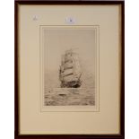 Rowland Langmaid - 'The Cutty Sark', 20th Century monochrome etching, signed in pencil recto, titled