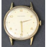 A Movado 9ct gold circular cased gentleman's wristwatch, with a signed jewelled movement detailed '