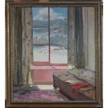 Marjorie Mostyn, early 20th Century British School - Interior Scene with Sofa and Window revealing a
