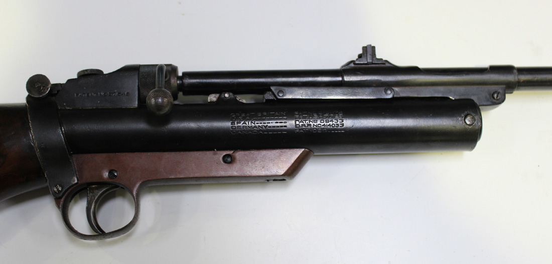 A .22 Webley MkII Service Air Rifle, No. S 6805, with detachable barrel, length approx 64.5cm, blade - Image 3 of 3