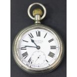 A Winegarten's base metal cased keyless wind open-faced gentleman's pocket watch, the signed