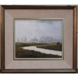 Michael Morris - 'The Cuckmere River at Alfriston', oil on canvas, signed recto, titled label verso,