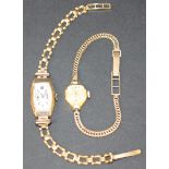 A Rotary 18ct gold cased lady's wristwatch, the signed silvered dial with baton shaped numerals on a