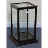 A late Victorian mahogany table-top display case with glazed sides and moulded edges, height