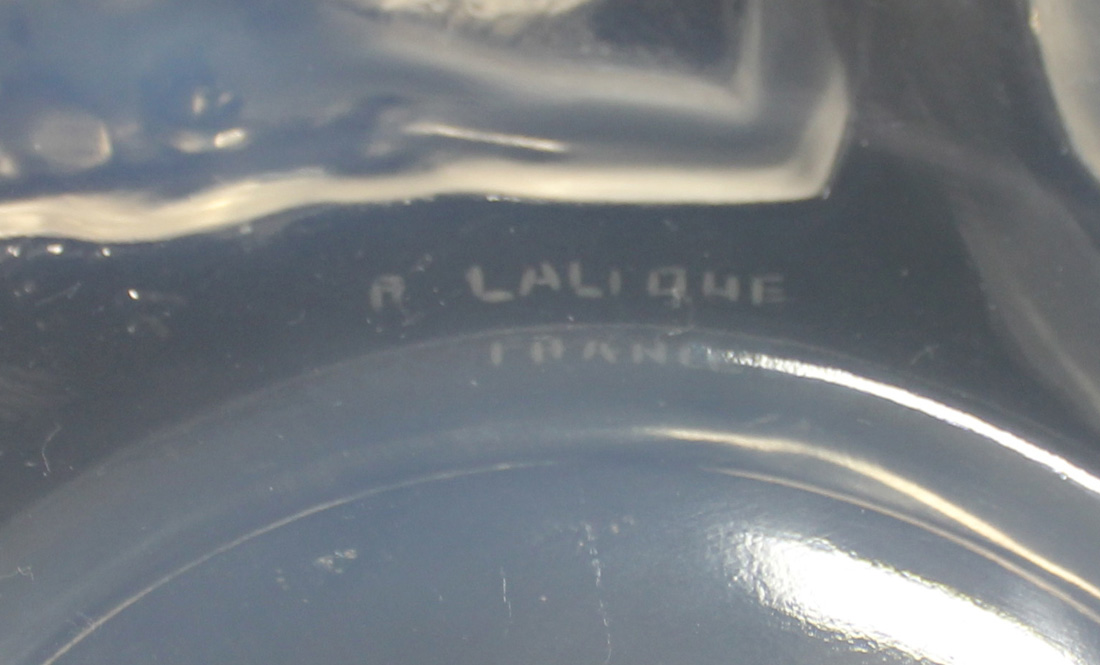 A Lalique clear and opalescent glass Ondines pattern circular plate, number 3003, the underside - Image 2 of 3