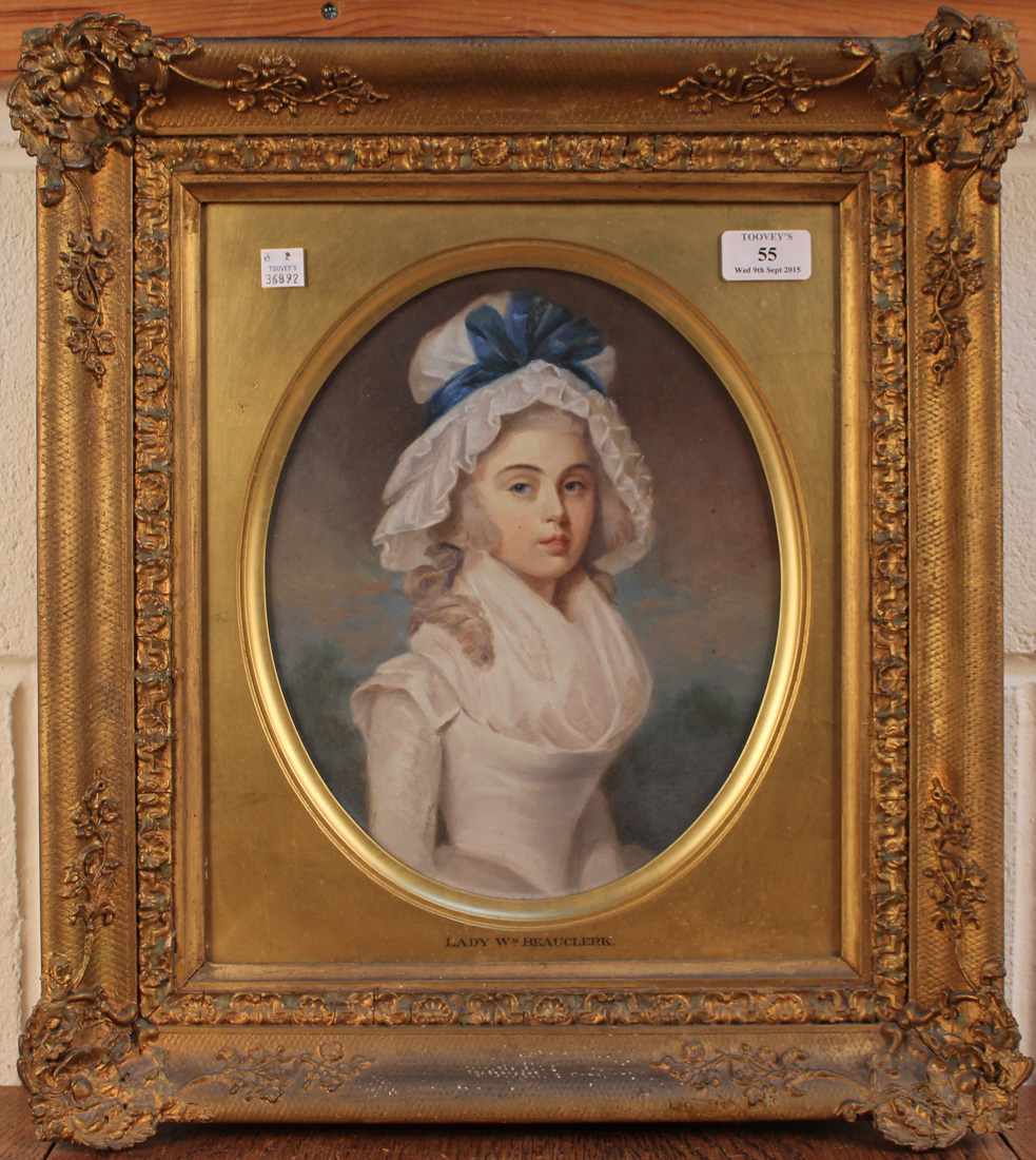 E.L. Robertson - 'Lady Wm. Beauclerk' (Half Length Portrait of Charlotte Carter Thelwall, wife of - Image 3 of 4