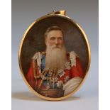 Studio of William and Daniel Downey - Oval Miniature Portrait of General Sir Dighton Macnaghten
