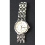 An Omega De'Ville steel lady's bracelet wristwatch, the signed silvered dial with Roman and baton