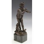 E. Hamburger - 'Ein Duett', a late 19th Century German brown patinated cast bronze figure group of a
