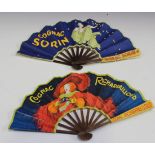 An early 20th Century printed paper advertising fan for Cognac Richarpailloud, after Jean d'Ylen,