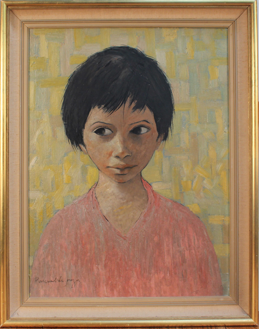 Pascoal Fortunato da Souza - Head and Shoulders Portrait of a Girl, oil on board, signed, approx