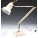 A post-war period anglepoise lamp in cream/white colour by Herbert Terry & Sons Ltd, Redditch.