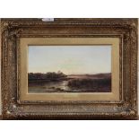 Charles Leslie - 'On the River Lee', 19th Century oil on canvas, signed, approx 19.5cm x 34.5cm,