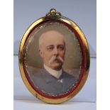 19th Century British School, possibly Mrs Kersteman - Oval Miniature Portrait of Sir Sidney Burrard,