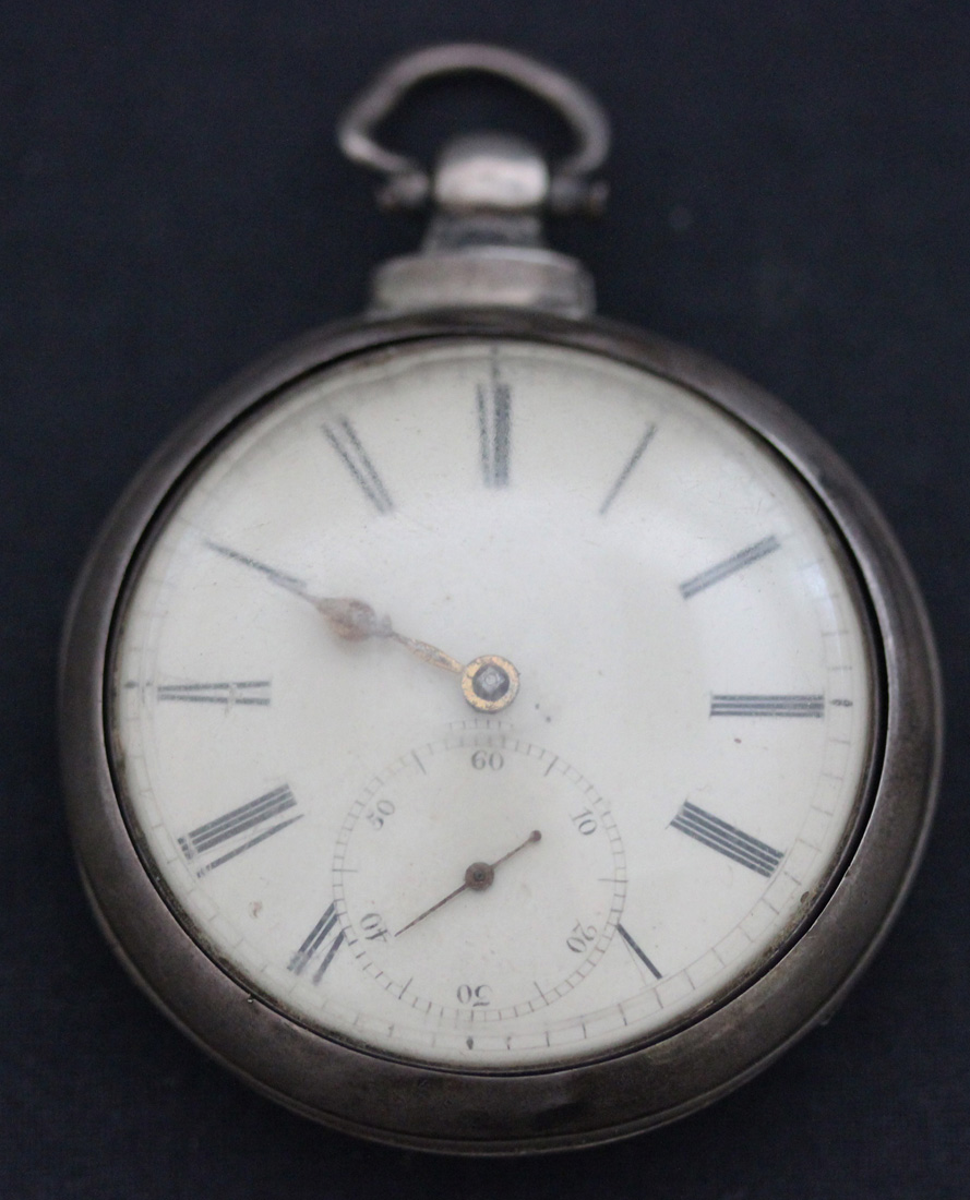 A silver pair cased keywind open-faced gentleman's pocket watch, the gilt fusee movement with a