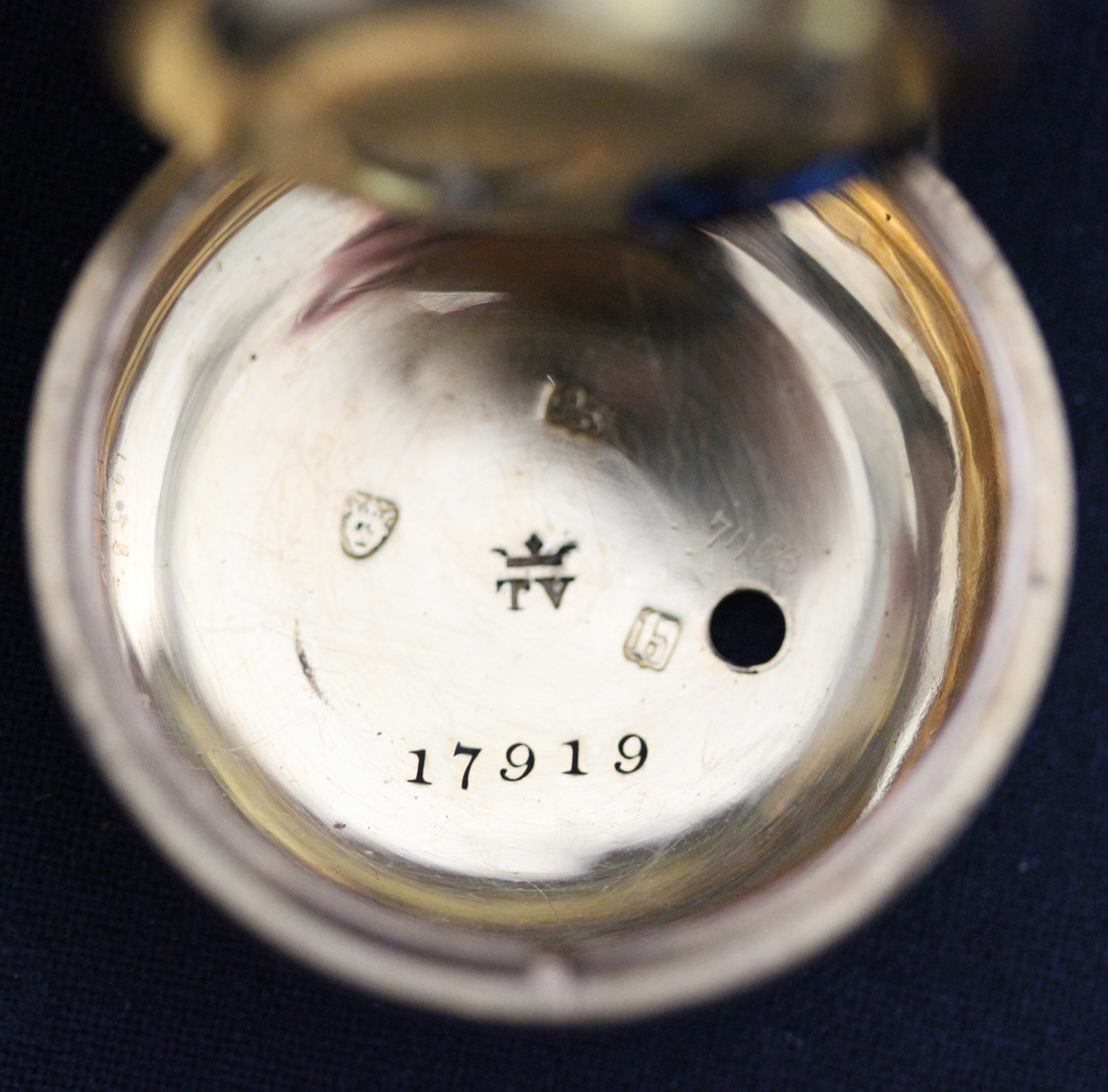 A gold and enamelled twin cased keywind open-faced pocket watch, the gilt fusee movement with a - Image 2 of 9