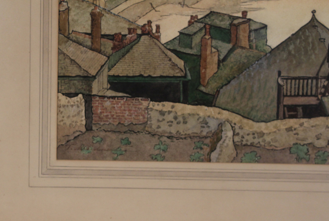Thomas Maidment - 'St. Ives from Barnoon', pencil, ink and watercolour, signed recto, titled - Image 2 of 3