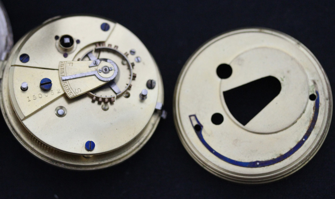 A silver cased keywind open-faced gentleman's pocket watch with an unsigned lever movement, the - Image 2 of 2