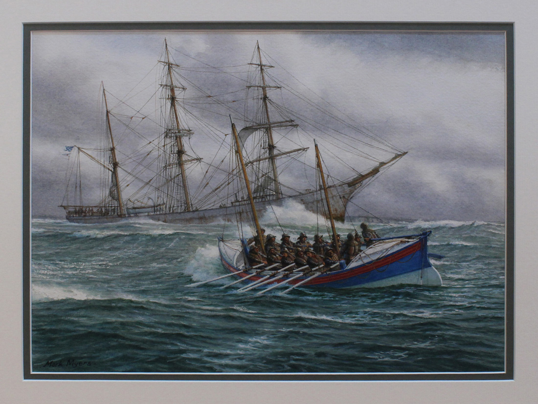 Richard Mark Myers - 'The Newlyn Lifeboat…', late 20th Century watercolour, signed recto, titled